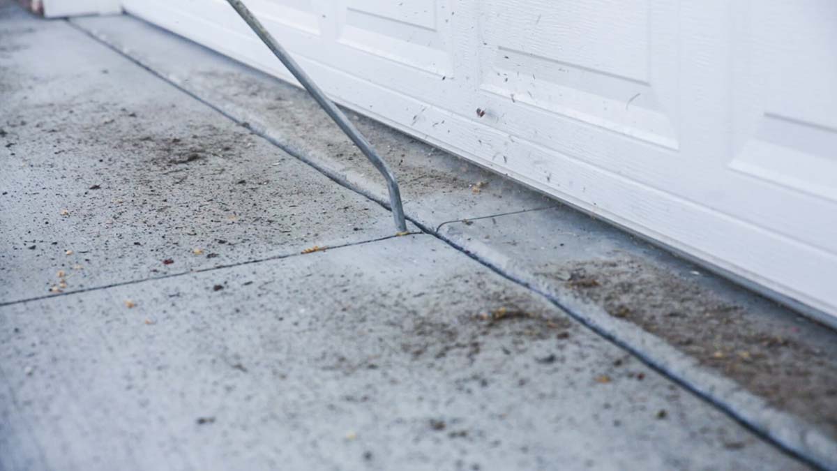 Leveling a sinking garage floor.